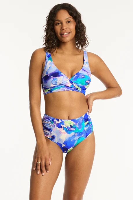 Sea Level Cascade High Waist Gathered Side Pant Sea Level Lotus Mid Bikini Pant Splash Swimwear Bikini Bottoms