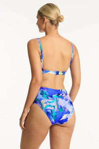 Sea Level Cascade High Waist Gathered Side Pant Sea Level Lotus Mid Bikini Pant Splash Swimwear Bikini Bottoms