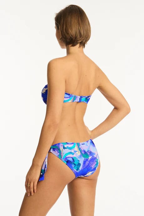 Sea Level Cascade Tie Side Regular Pant - Cobalt Sea Level Lotus Mid Bikini Pant Splash Swimwear Bikini Bottoms