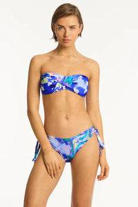 Sea Level Bikini Bottoms Cascade Tie Side Regular Pant - Cobalt Sea Level Lotus Mid Bikini Pant