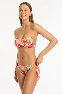 Sea Level Bikini Tops Cascade Twist Bandeau Sea Level Lotus Mid Bikini Pant