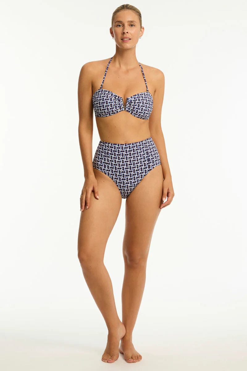 Sea Level Coast Panelled High Waist Pant - Cobalt Sea Level Coast Panelled High Waist Pant - Cobalt Splash Swimwear Bikini Bottoms