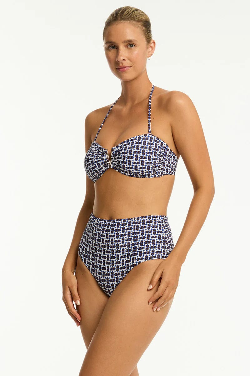 Sea Level Coast Panelled High Waist Pant - Cobalt Sea Level Coast Panelled High Waist Pant - Cobalt Splash Swimwear Bikini Bottoms