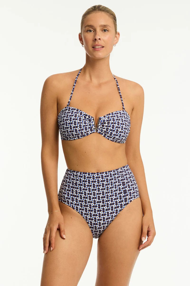 Sea Level Coast Panelled High Waist Pant - Cobalt Sea Level Coast Panelled High Waist Pant - Cobalt Splash Swimwear Bikini Bottoms