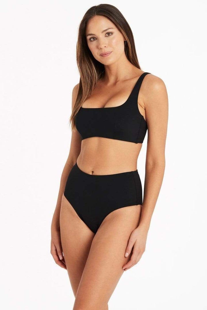 Sea Level Dark Romance Cheeky High Waist Pant Splash Swimwear Cheeky Bikini Bottoms