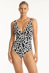 Sea Level Deco Longline Tri One Piece - Black Sea Level Deco Longline Tri One Piece - Black Splash Swimwear One Pieces