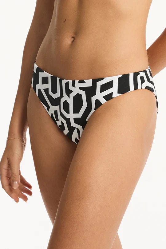 Sea Level Deco Regular Cheeky Pant - Black Sea Level Deco Regular Cheeky Pant - Black Splash Swimwear Cheeky Bikini Bottoms