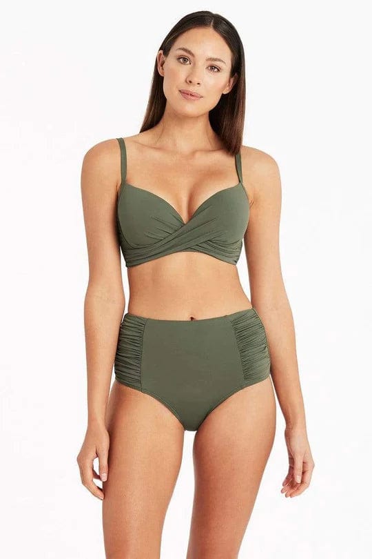 Sea Level Essentials Gathered Side High Waist Pant Splash Swimwear Bikini Bottoms