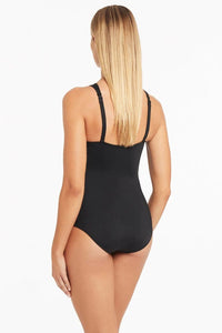 Sea Level Essentials High Neck Multifit One Piece - Black Splash Swimwear One Pieces