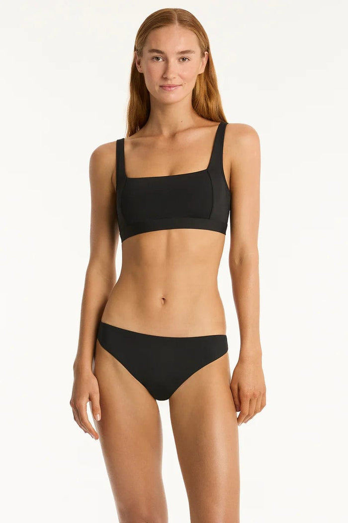 Sea Level Essentials Regular Cheeky Pant - Black Essentials Regular Cheeky Pant - Black Splash Swimwear Cheeky Bikini Bottoms