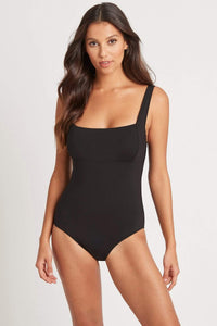 Sea Level Essentials Square Neck One Piece SL1032ECO Splash Swimwear One Pieces Black / 8 9347760411143