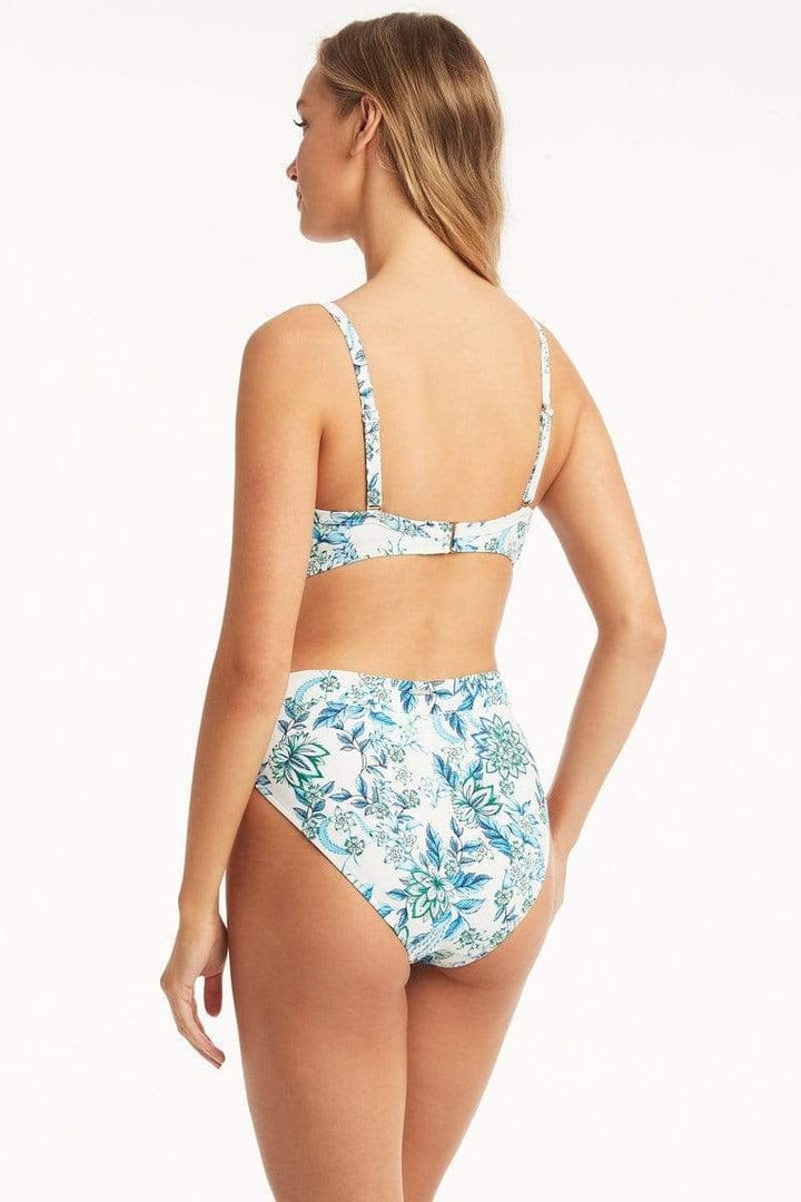 Sea Level Habitat High Waisted Band Pant - White* Miraclesuit E Cabana Chic Sanibel One Piece Splash Swimwear Bikini Bottoms