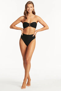 Sea Level Honeycomb High Waist Pant - Black Sea Level Honeycomb High Waist Pant - Black Splash Swimwear Bikini Bottoms