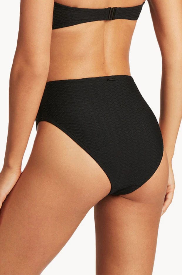 Sea Level Honeycomb High Waist Pant - Black Sea Level Honeycomb High Waist Pant - Black Splash Swimwear Bikini Bottoms