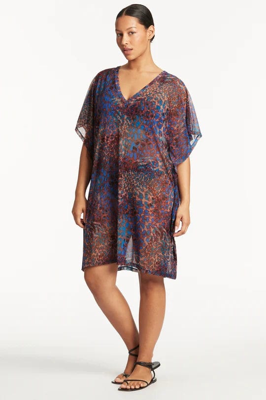 Sea Level Hunter Mesh Kaftan Coverup - Blue SL9061HT Splash Swimwear Swimwear O/S 9347760529237