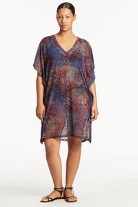 Sea Level Hunter Mesh Kaftan Coverup - Blue SL9061HT Splash Swimwear Swimwear O/S 9347760529237