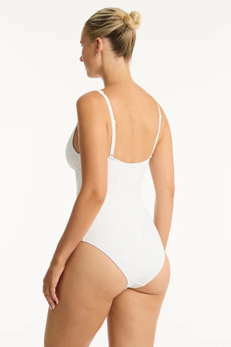 Sea Level One Pieces Interlace Cross Front Multifit One Piece - White