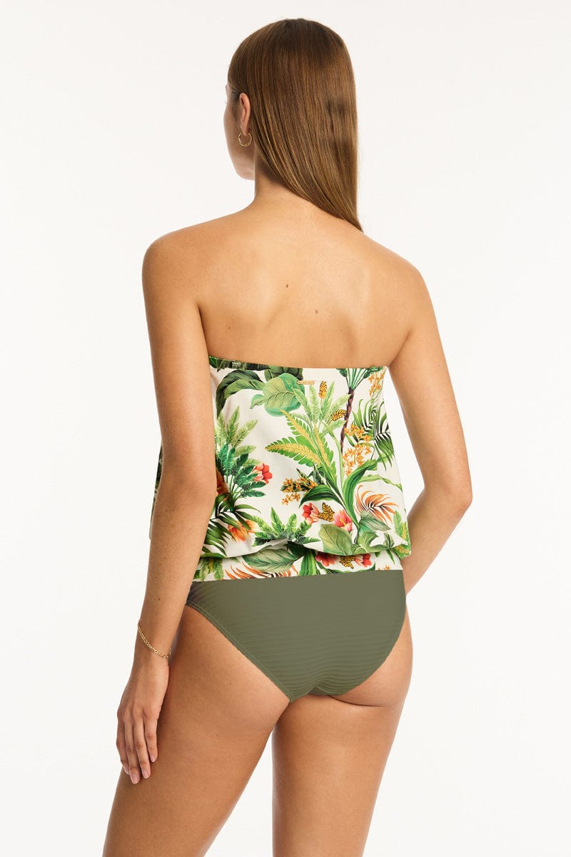 Lotus Blouson Bandeau Tankini - Sea Level - Splash Swimwear  - blouson, May25, sea level, tankini tops, Womens - Splash Swimwear 