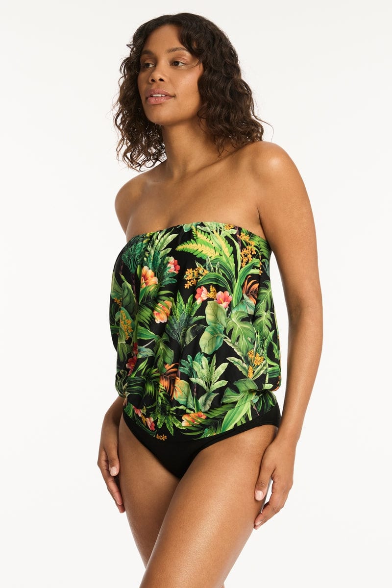 Sea Level Tankini Tops Lotus Blouson Bandeau Tankini Sea Level Lotus Blouson Bandeau Tankini