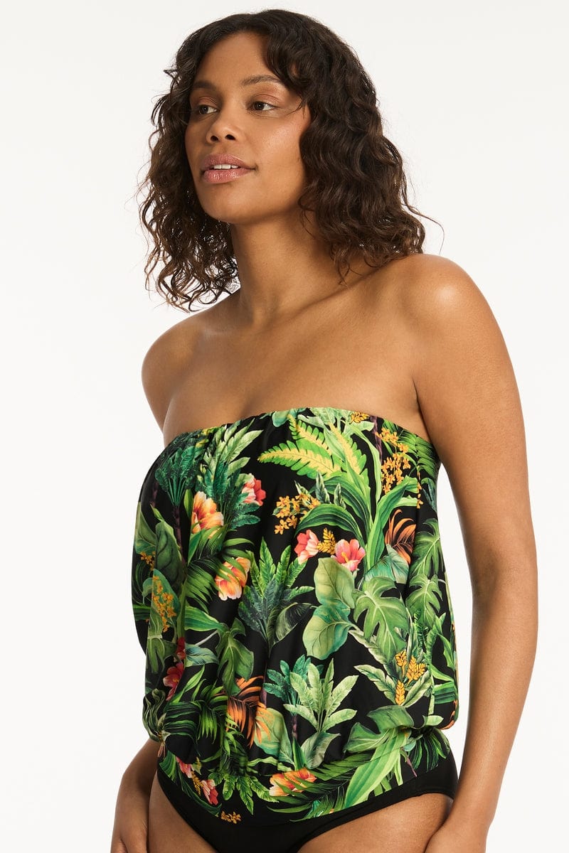 Sea Level Tankini Tops Lotus Blouson Bandeau Tankini Sea Level Lotus Blouson Bandeau Tankini