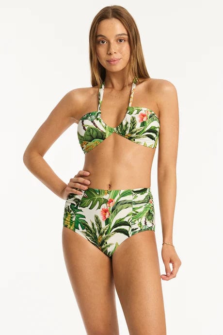 Sea Level Bikini Bottoms Lotus High Waist Gathered Side Pant Sea Level Lotus High Waist Gathered Side Pant