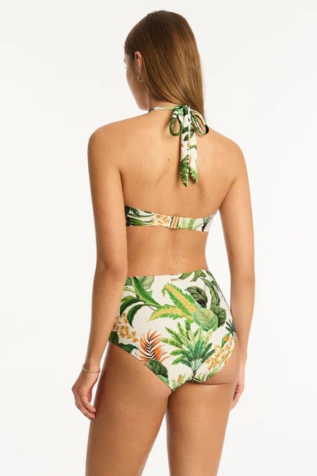 Sea Level Bikini Bottoms Lotus High Waist Gathered Side Pant Sea Level Lotus High Waist Gathered Side Pant