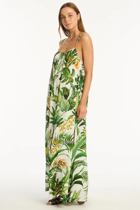 Sea Level Lotus Maxi Sundress - White Sea Level Lotus Mid Bikini Pant Splash Swimwear Dresses