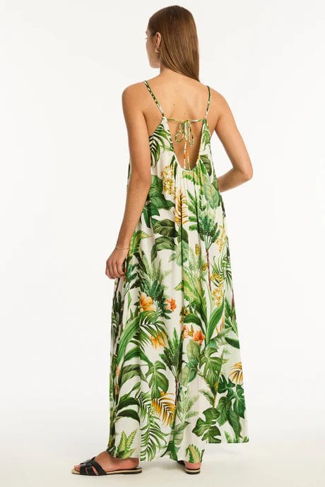 Sea Level Lotus Maxi Sundress - White Sea Level Lotus Mid Bikini Pant Splash Swimwear Dresses