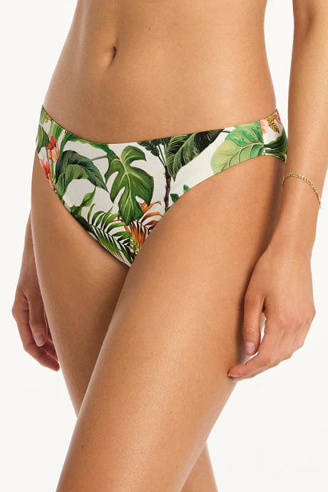 Sea Level Lotus Regular Cheeky Pant SL4494LO Sea Level Lotus Regular Cheeky Pant Splash Swimwear Cheeky Bikini Bottoms White / AU8/US4 9347760599957