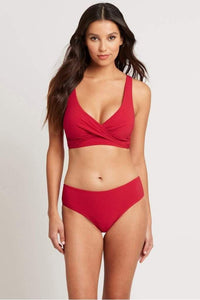 Sea Level Messina Cross Front Multi Fit Bra Top - Red SL3110ME Splash Swimwear Bikini Tops 10 9347760340900