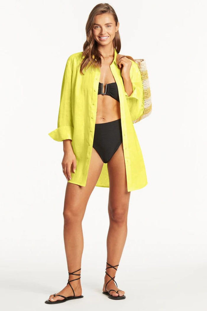 Resort Linen Cover Up - Citrus - Sea Level - Splash Swimwear  - kaftans & cover ups, May23, sea level, Womens - Splash Swimwear 