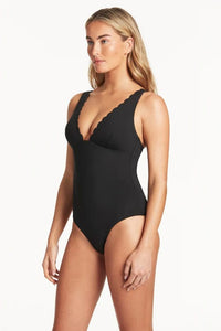 Sea Level Scalloped Longline Tri One Piece Splash Swimwear One Pieces