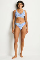 Sea Level Sea Level Amour Cross Front Multi Fit Bra Top - Denim Blue Sea Level Amour Cross Front Multi Fit Bra Top - Denim Blue Splash Swimwear Bikini Tops