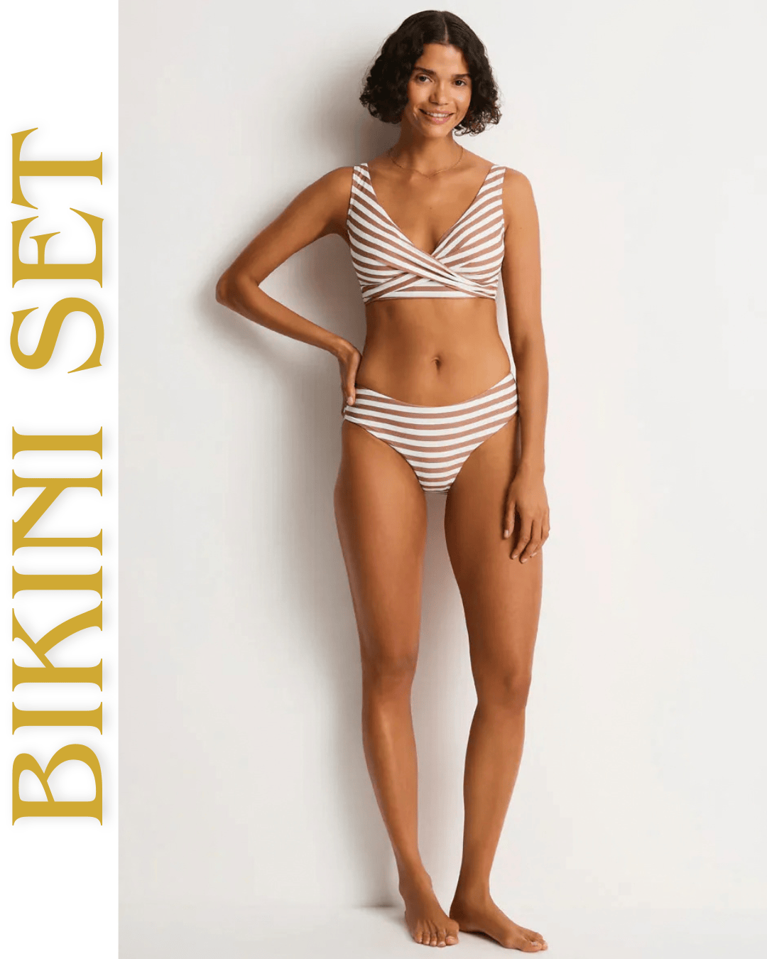 Sea Level Sea Level Amour Cross Front Multi Fit Top & Mid Pant - Tan Sea Level Amour Cross Front Multi Fit Top & Mid Pant - Tan Splash Swimwear Bikini Set