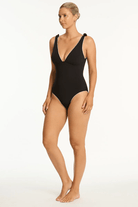 Sea Level Sea Level Babylon Bow Tie Longline Scoop Back One Piece - Black Sea Level Babylon Bow Tie Longline Scoop Back One Piece - Black Splash Swimwear
