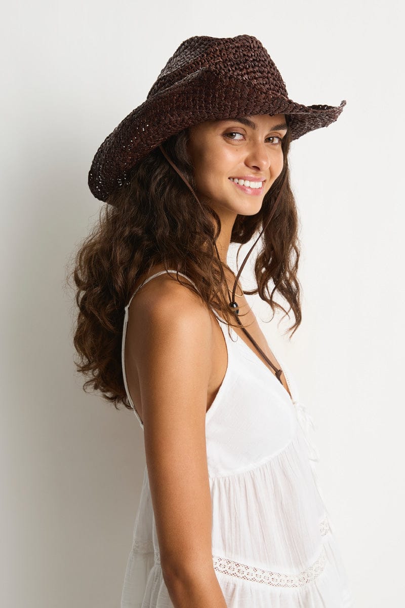 Sea Level Sea Level Beach Accessories Coco Cowboy Hat - Chocolate SL8182AC-OS Sea Level Beach Accessories Coco Cowboy Hat - Chocolate Splash Swimwear Hats O/S 9362733003804