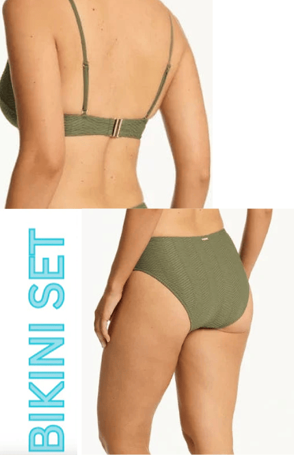 Sea Level Sea Level Caracus Balconette Bra Top & Mid Bikini Pant Set - Khaki Sea Level Caracus Balconette Bra Top & Mid Bikini Pant Set - Khaki Splash Swimwear Bikini Set AU10/US6