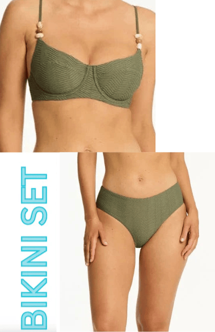 Sea Level Sea Level Caracus Balconette Bra Top & Mid Bikini Pant Set - Khaki Sea Level Caracus Balconette Bra Top & Mid Bikini Pant Set - Khaki Splash Swimwear Bikini Set AU10/US6