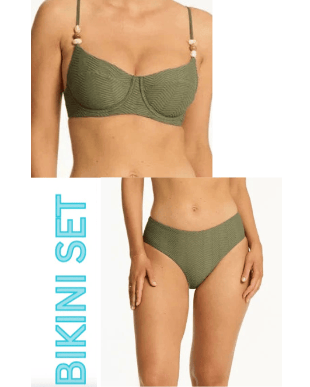 Sea Level Sea Level Caracus Balconette Bra Top & Mid Bikini Pant Set - Khaki Sea Level Caracus Balconette Bra Top & Mid Bikini Pant Set Splash Swimwear Bikini Set AU10/US6 1000029853