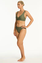 Sea Level Sea Level Caracus Cross Front Multifit Bra Top - Khaki Sea Level Caracus Cross Front Multifit Bra Top - Khaki Splash Swimwear Bikini Tops