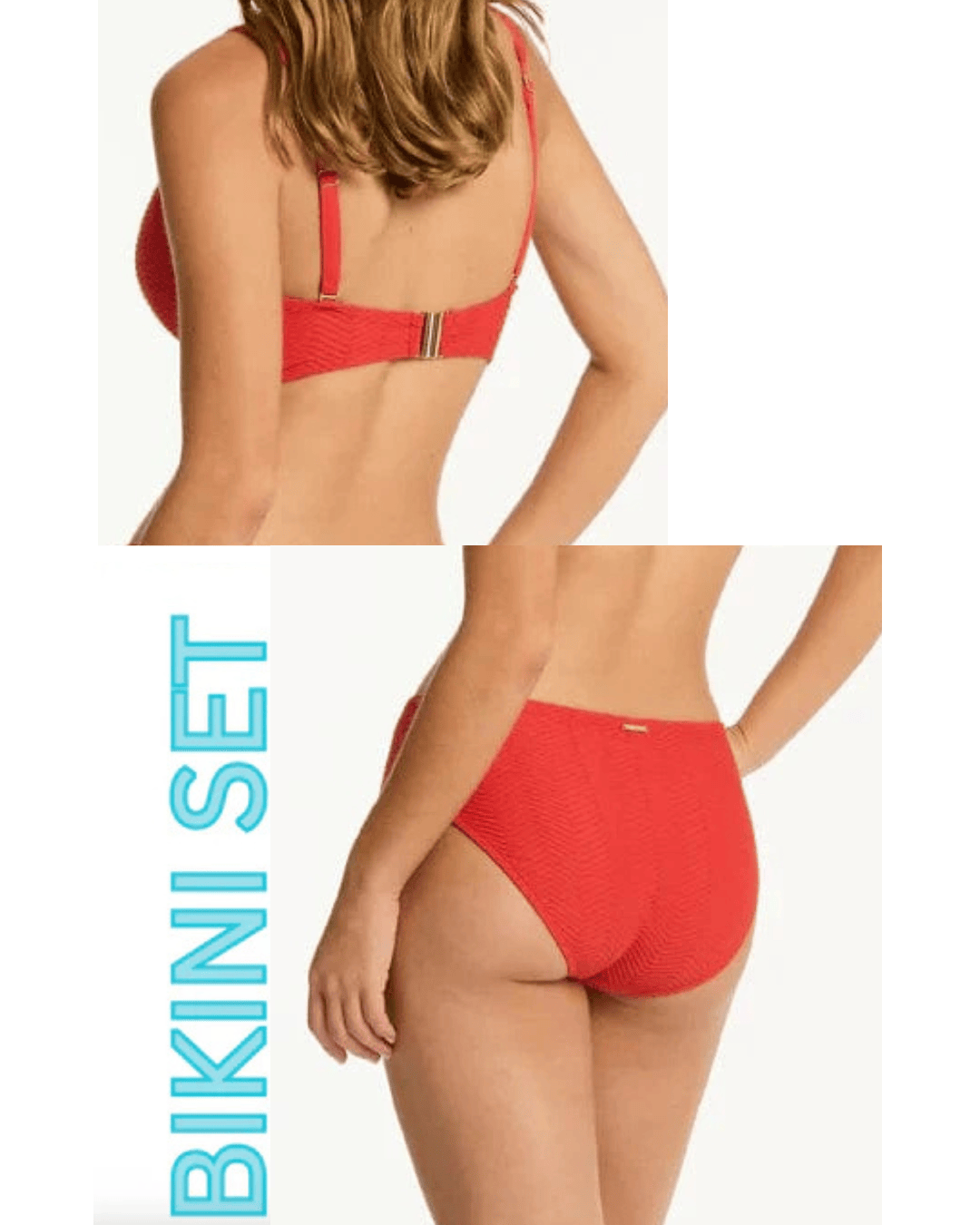 Sea Level Sea Level Caracus Cross Front Multifit Bra Top & Mid Bikini Pant Sea Level Caracus Cross Front Multifit Bra Top & Mid Bikini Pant Splash Swimwear Bikini Set AU16/US12 / Spice Red 1000032037