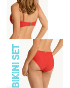 Sea Level Sea Level Caracus Cross Front Multifit Bra Top & Mid Bikini Pant Sea Level Caracus Cross Front Multifit Bra Top & Mid Bikini Pant Splash Swimwear Bikini Set AU16/US12 / Spice Red 1000032037
