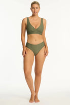 Sea Level Sea Level Caracus Mid Bikini Pant - Khaki Sea Level Caracus Mid Bikini Pant - Khaki Splash Swimwear Bikini Bottoms