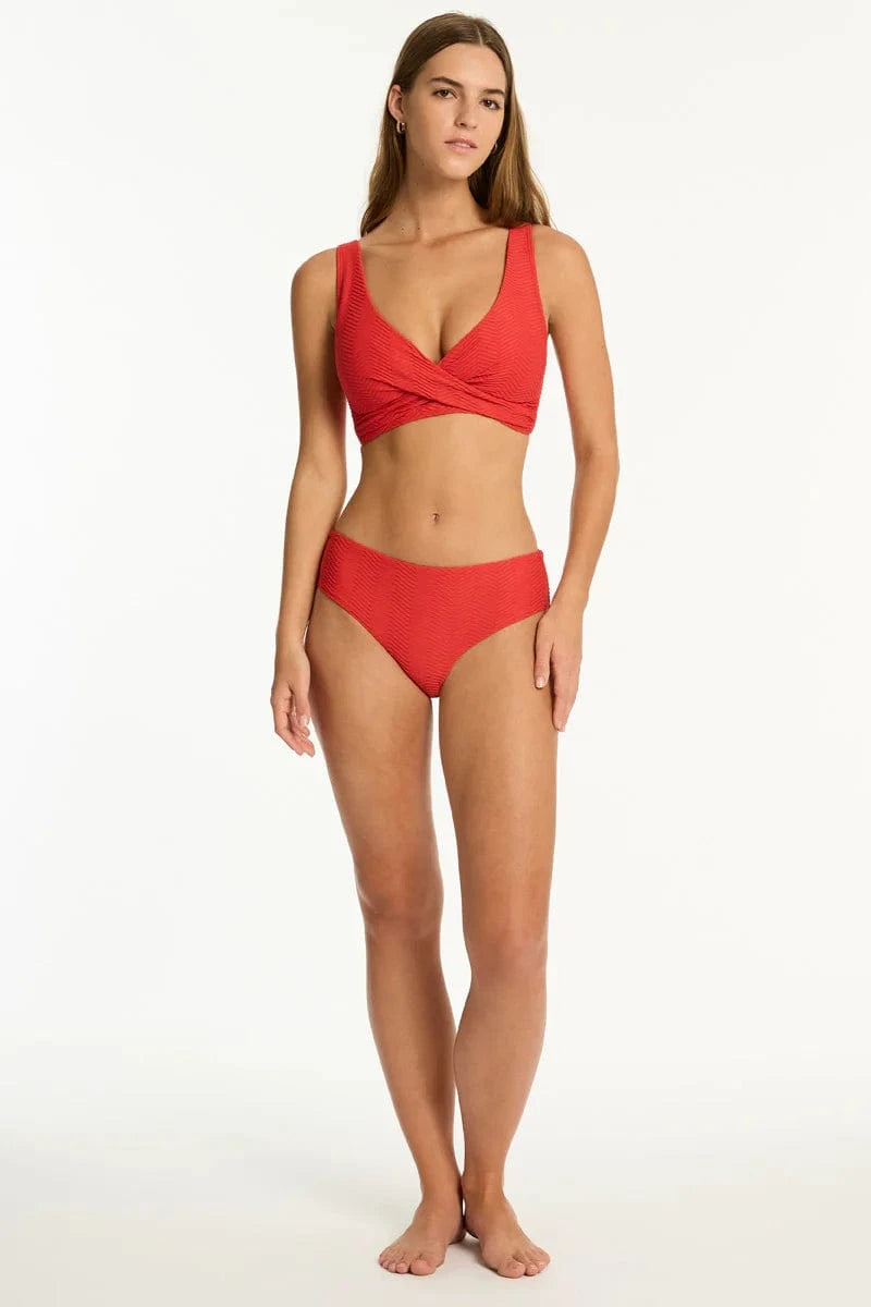 Sea Level Sea Level  Caracus Mid Bikini Pant - Spice Red Sea Level  Caracus Mid Bikini Pant - Spice Red Splash Swimwear Bikini Bottoms