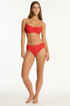Sea Level Sea Level  Caracus Mid Bikini Pant - Spice Red Sea Level  Caracus Mid Bikini Pant - Spice Red Splash Swimwear Bikini Bottoms