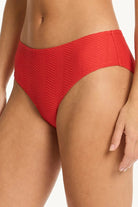 Sea Level Sea Level  Caracus Mid Bikini Pant - Spice Red Sea Level  Caracus Mid Bikini Pant - Spice Red Splash Swimwear Bikini Bottoms
