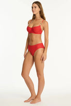 Sea Level Sea Level  Caracus Mid Bikini Pant - Spice Red Sea Level  Caracus Mid Bikini Pant - Spice Red Splash Swimwear Bikini Bottoms