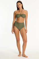 Sea Level Sea Level Caracus Panelled High Waist Pant - Khaki Sea Level Caracus Panelled High Waist Pant - Khaki Splash Swimwear Bikini Bottoms