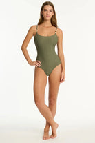 Sea Level Sea Level Caracus Scoop Neck One Piece - Khaki Sea Level Caracus Scoop Neck One Piece - Khaki Splash Swimwear One Pieces