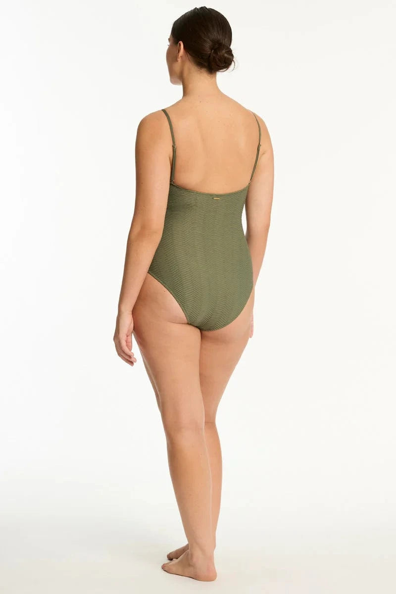 Sea Level Sea Level Caracus Scoop Neck One Piece - Khaki Sea Level Caracus Scoop Neck One Piece - Khaki Splash Swimwear One Pieces